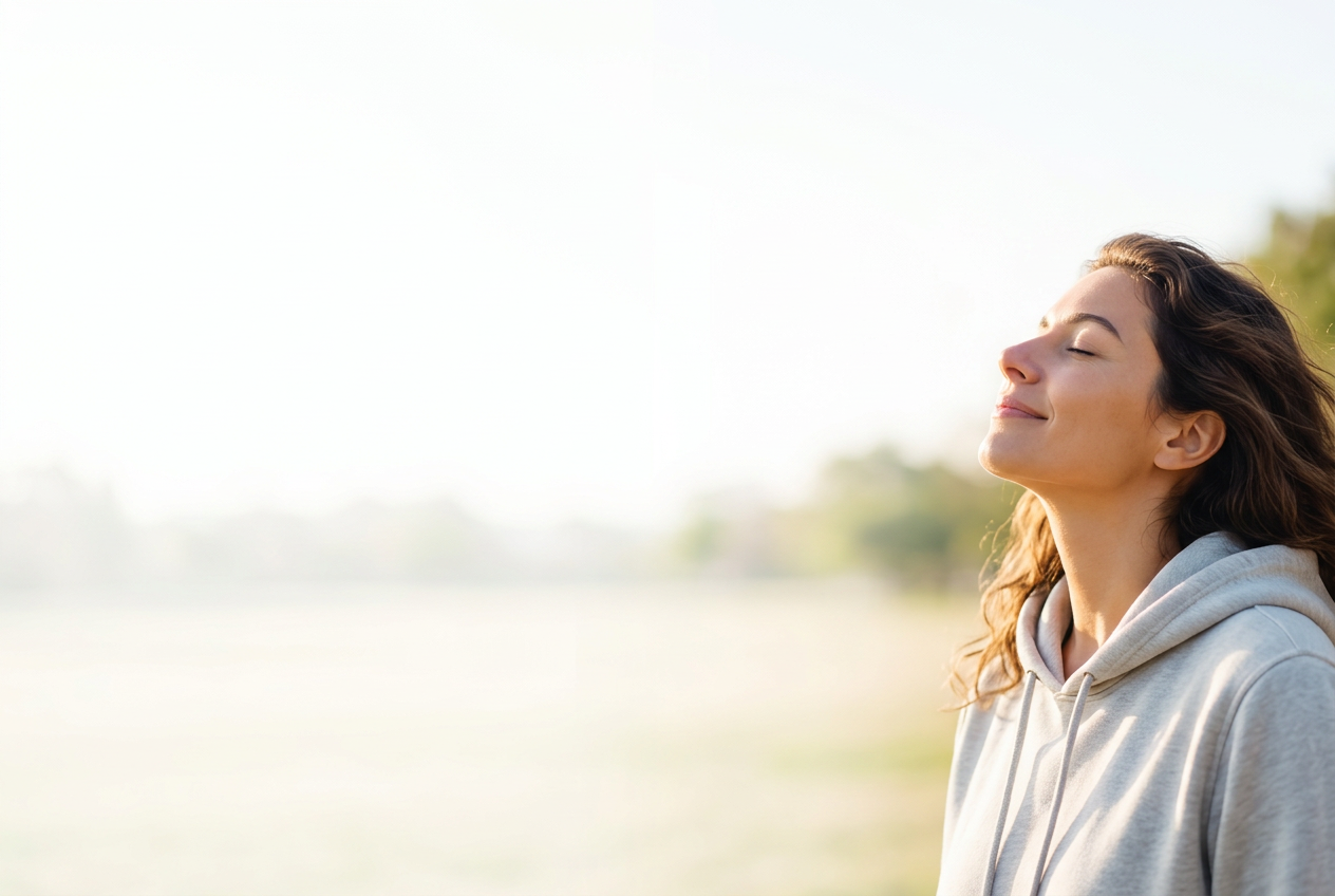 Una mujer disfrutando de un momento de tranquilidad al aire libre